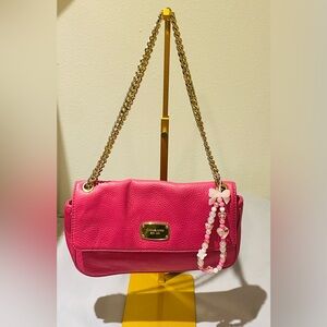 Michael Kors Fuchsia Shoulder Bag with Gold Chain